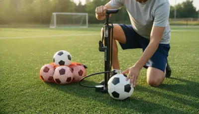Präziser Druck: Standpumpe für den Fußball